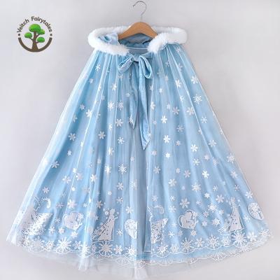 China Lovely Casual Kids Christmas Halloween Birthday Dress Up Girls Hooded Princess Cloak Cape For Little Girls Costume Velvet Fur Collar for sale