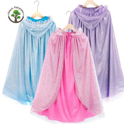 China Veitch Fairytales Children Baby Girl Christmas Halloween Dance Casual Costume Dress Up Colorful Princess Cloaks Cape With Hooded Tulle for sale