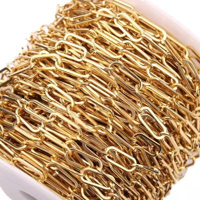 China 6.5*16mm Stainless Steel Oval Shape Necklace Non-fading Link Chains For Jewelry Making Paperclip Chain Necklace Chain Bulk for sale