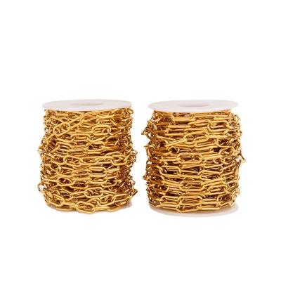 China Wholesale 18K PVD Non-fading Gold Plated Stainless Steel Chain Bracelet Necklace Chains For Jewelry Making Link Chain Necklace for sale