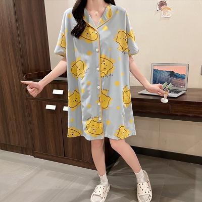 China QUICK DRY spring/summer instagram students can use short sleeved nightgown women's pajamas can be worn pajamaside outings for sale