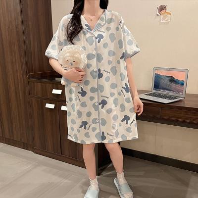 China Spring/summer Instagram QUICK DRY students can use short sleeved nightgown women's pajamas can be worn outside ladies pajamas for sale