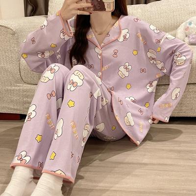 China Breathable High quality girls sleepwear two piece wholesale Cotton pajama Lovely korean pajamas nightwear modal pajamas for sale