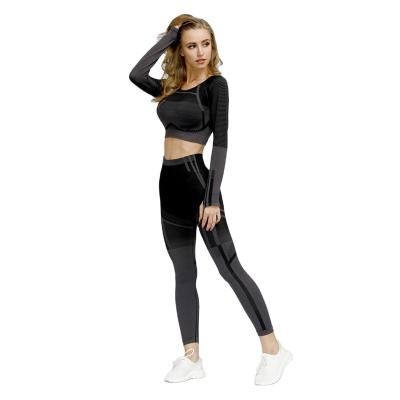 China Women Fitness Sports Yoga Breathable Simplicity Success Slim Yoga Suit Long Sheathed Two-Piece Suit for sale