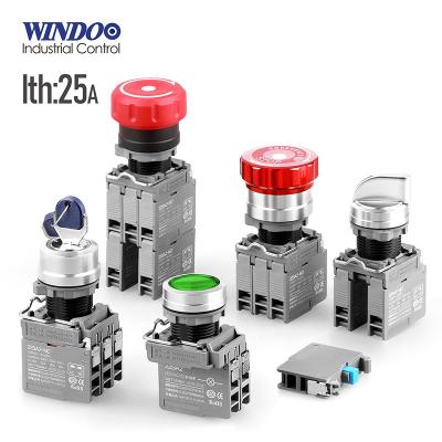 China WINDOO 22mm 25A High Power LED Illuminated Push Button Switch XB2 PB1S XB4 WDN22SA2-P for sale