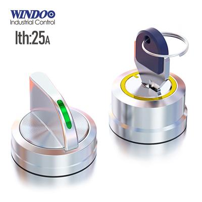 China WINDOO 25A 22mm Two or Three Speed ​​Selector Push Button Switch Rotary Self-Locking LED WDN22SA2-P Two or Three Gear Position Knob Switches 3 for sale