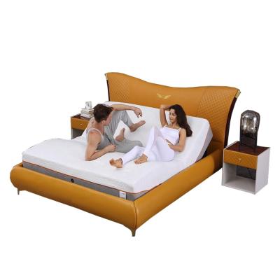 China (Size)Adjustable luxury italian leather bedroom furniture back leather for bed in pakistan for sale