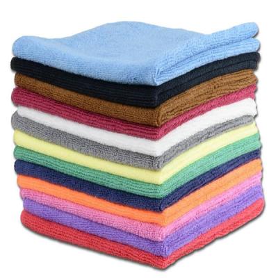 China Factory stocked direct sales of high quality plain warp microfiber knitting towels for washing cars and cleaning kitchens for sale