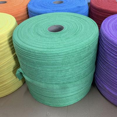 China Factory Stocked Wholesale Floor Cleaning 80% Polyester 20% Polyamide Microfiber Stripe Cloth In Roll For Mop Head for sale