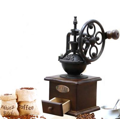 China Wholesale Retro Portable Antique Portable Manual Morden Gift Wooden Mill Hand Coffee Grinder Wooden Coffee Grinder Sets for sale