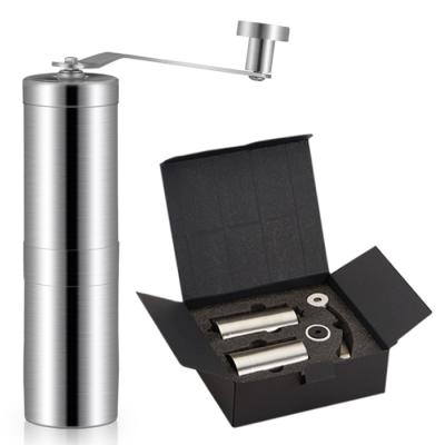 China Car Gift Sets Metal Handheld Coffee Bean Mill Burr Manual Coffee Grinder Sets for sale