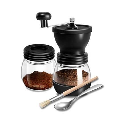 China Portable Car Coffee Grinder Hand Coffee Grinder With Ceramic Conical Manual Glass Burrs for sale