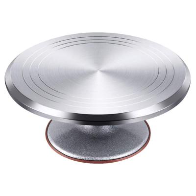 China Sustainable Decorating Cake Tools Metal Cake Turntable Kitchen Revolving Rotating Display Stand for sale