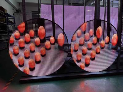 China P3.91mm P7.82mm LED Transparent Display 1 Meter Diameter Cabinet for sale