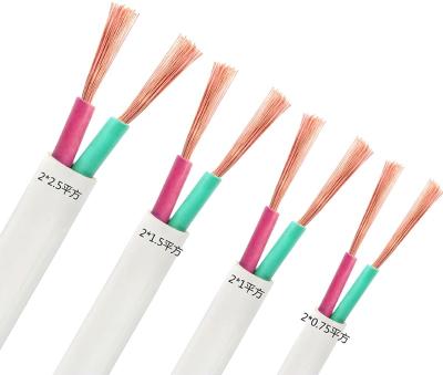 China Other Factory Supply 2x0.5mm 2x1mm 2x2.5mm RVGB 2x0.75mm2 2x4mm PVC Stranded Copper Flat Flexible Cable for sale