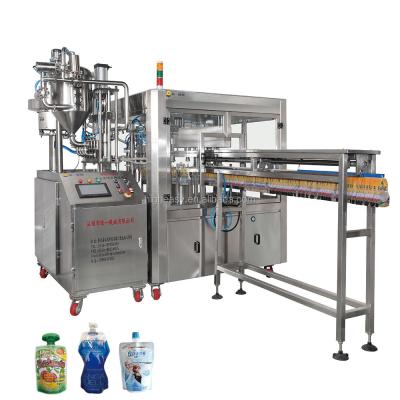 China Food Factory Price Automatic Yogurt Mayonnaise Fruit Juice Vinegar Ketchup Stand Up Spout Pouch Filling Capping Machine for sale