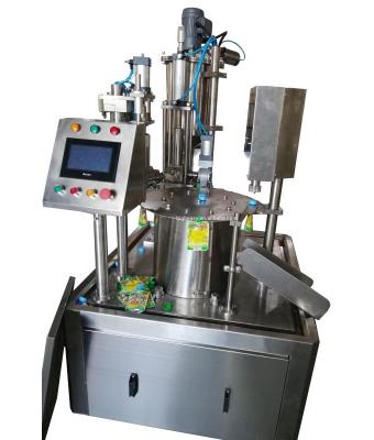 China Semi-auto Food Spout Pouch Filling Capping Machine One Head For Liquid Soap Detergent for sale