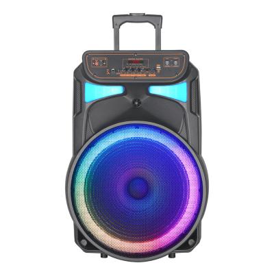 China EZCast Square Dancing LED Portable Outdoor Light Karaoke Loudspeaker Triple 15 Inch Volume Pull Rod Private Model Speaker for sale