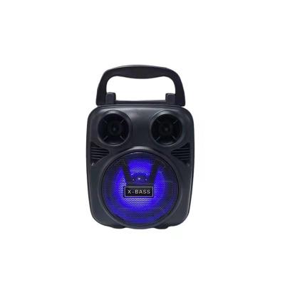 China Three Inch Bracket Type LED Flashing Light New BT Plug-in Card Drop Proof Ring Mini Portable Audio Wireless Light Speaker for sale