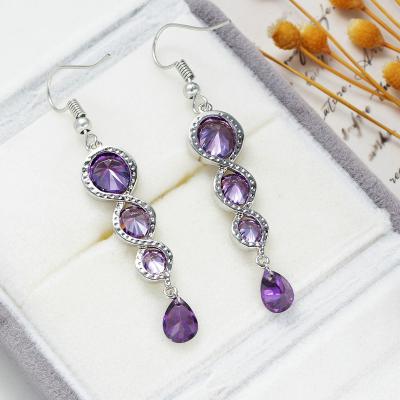 China BOHEMIA women's accessories simple crystal earrings temperament long Korean personality female pendant earrings for sale