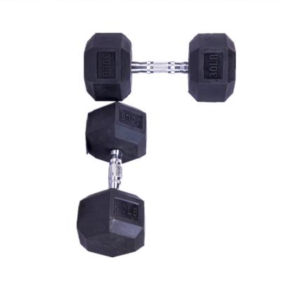 China 8kg 15 kg 25kg Adjustable Professional Vinyl PVC Hex Dumbbell Rubber Wrapped Set for sale