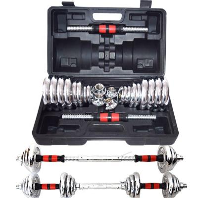 China 20kg 30kg 50kg Adjustable Dumbbell Gym Weightlifting Training Chrome Dumbbell Set for sale