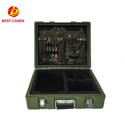 China Small Waterproof Shockproof Equipment Carrying Hard Plastic Military Tool Case With Foam for sale