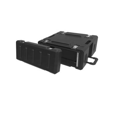 China IP65 67 4U 6U 8U 10U Rack Mount 19 Waterproof Shockproof Dustproof Theft Hard Plastic Case 4u with Foam and Wheel for sale