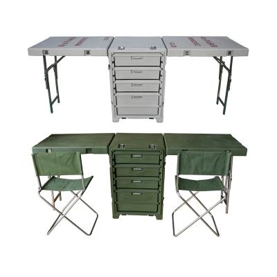 China Waterproof Shockproof Factory Rotomolded Field Outdoor Folding Military Desk for sale