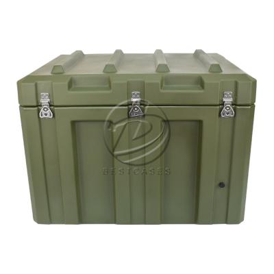 China Water proof shock proof army hot sale ip65 waterproof rotomolded plastic tool box with heavy duty wheels for sale