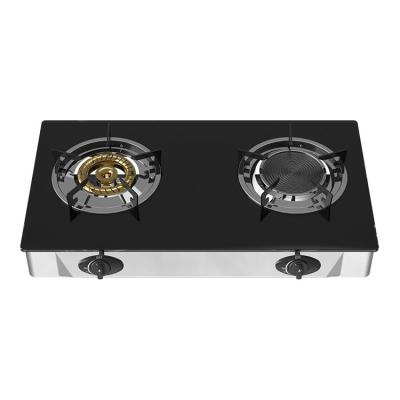 China Cooktop Portable Cast Iron Hotel Burner Stove Gas Stove Outdoor Camping Cooking 2 Different Power Burner Ceramic Gas Stove for sale