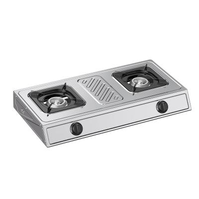 China Hotel Factory Supply Best Fashion Gas Stove Stainless Steel Cast Iron 2 Burner Gas Stove Welcome Tabletop Burner For Cook for sale