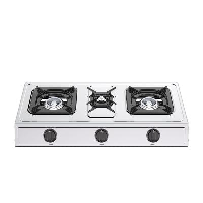 China High Quality Home Cooker Gas Stove Cooktop 3 Burner Gas Cooking Appliances Easily Cleaned Stainless Steel for sale