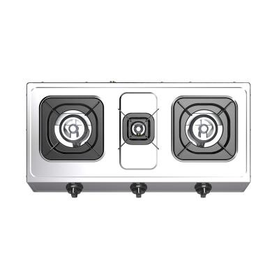 China Household kitchen gas cooker table top stove cooktop 3 burner easily cleaned home portable gas stove for sale