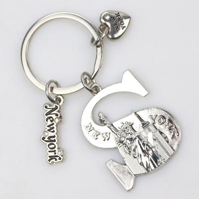 China Lowest Price Zinc Alloy New York Tourist Souvenir Custom Shape 3D Matel Letters Key Chain for sale