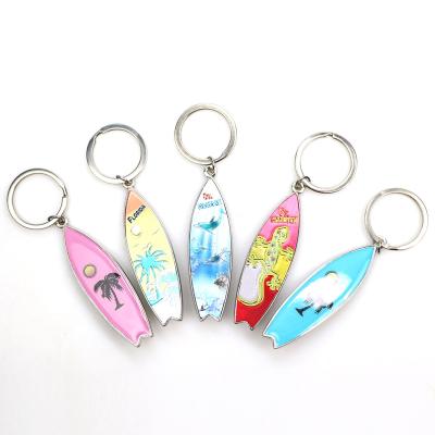 China Viable Personalized St Maarten Beach Luxury Souvenir Custom Metallic Foil With Epoxy Bottle Opener Beer Key Chain Ring for sale