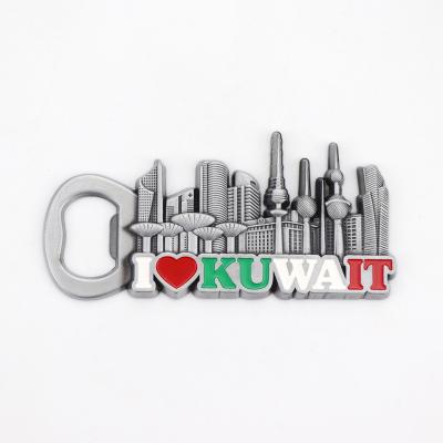 China Country Souvenirs 3d Metal Magnetic Bottle Opener Viable Inspired Personalized Custom Fridge Magnets for sale