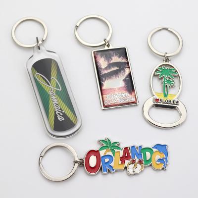 China Custom Printing Epoxy Logo Metal Sea Beach Souvenir Key Chain Key Chain Jamaica Tourist Home Decoration Souvenir for sale