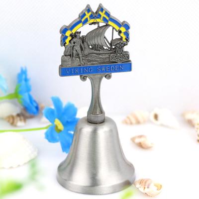 China Wholesale Europe Souvenir Personalized Custom Metal Enamel Restaurant Waiter Dinner Bell for sale