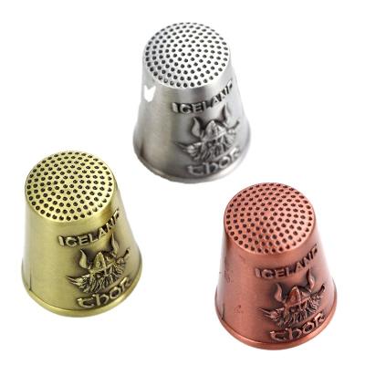 China Home Decoration Personalized Custom Design Copper Plating Metal Tourist Souvenir Sewing Thimble for sale