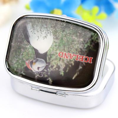 China Wholesale Home Custom Jewelry Boxes Decoration Iceland Travel Souvenir Metal Portable Medicine Pill Box for sale