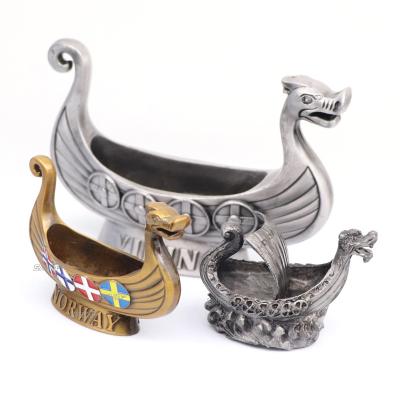 China Europe Custom Design Our Home Decor Collection Viking Ship Norway Souvenir Metal Figurine for sale