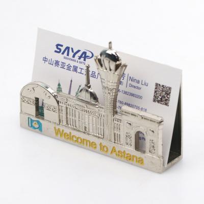 China Vintage Customized Brass Design Astana Tourist Souvenir Metal Business Name ID Card Holder for sale