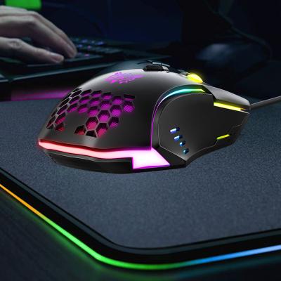 China China Gaming Gaming Mouse Ultralight Ergonomic Cellular Design Light Color Cable Adjustable Mouse for sale