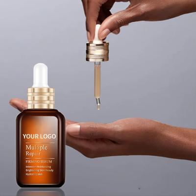 China Skin Revitalizer Customized Organic Vitamin C Ampoule Face Essence Vitamin C Face Serum Private Label Niacinamide Peptides Skin Care Serum for sale