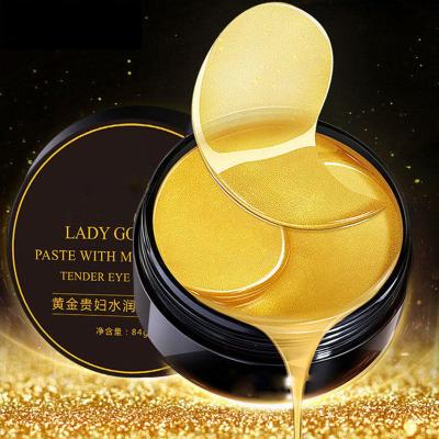 China Custom Anti-wrinkle 24k Gold Eye Masks Collagen Eye Patches Private Label 24 Karat Gold Korea Hydrogel Under Eye Patches For Dark Circles for sale