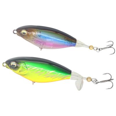 China 3pcs/pack ABS Top-water Floating 13g 92mm Spinning Thruster Tail ABS Snap Bait Hard Fishing Lures for sale