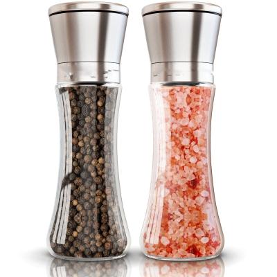 China Sustainable Premium Salt and Pepper Grinder Set of 2 - Two Refillable, Stainless Steel Sea Salt & Spice Shakers with Adjustable Coarse Mills for sale