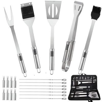 China Easily Cleaned 20pcs Stainless BBQ Grill Tools Set for Smoker Camping Barbecue Grilling Tools BBQ Utensil Set Outdoor Cooking Tool Set for sale