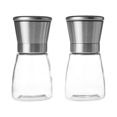 China Sustainable Adjustable Salt and Pepper Grinders, 156 g Capacity, Set of 2, Short for sale